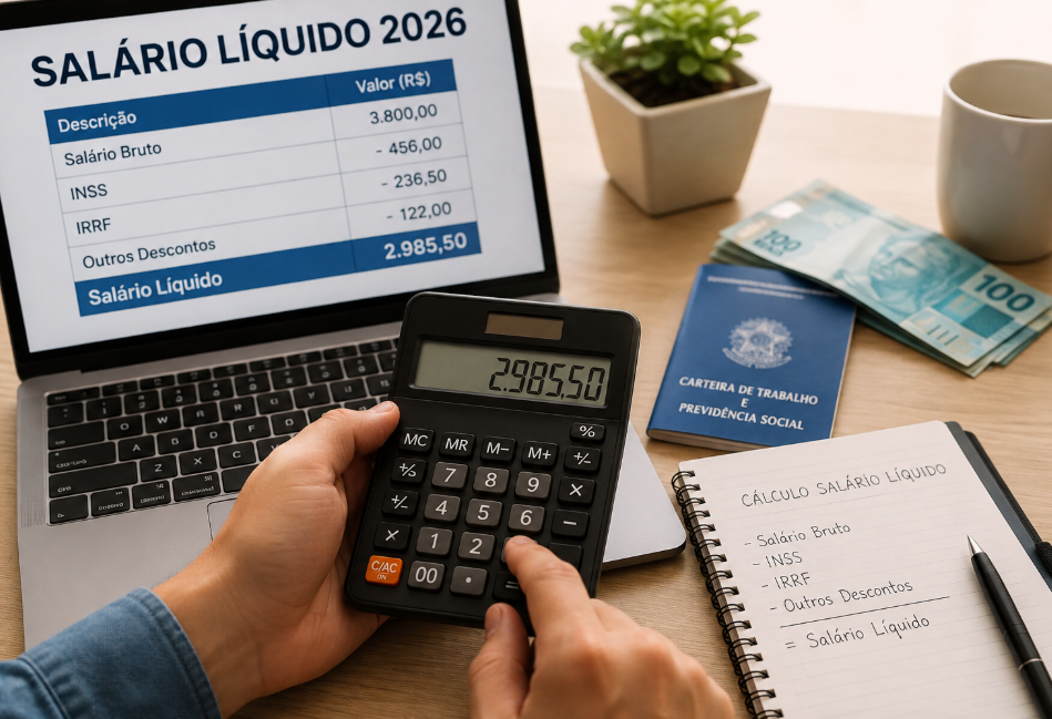 Salário Líquido 2026 como calcular quanto você vai receber